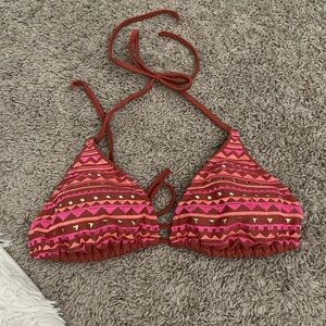 Xhilaration Pink and Brown Bikini Top